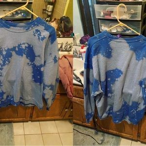 Custom Blue Bleached Sweatshirt